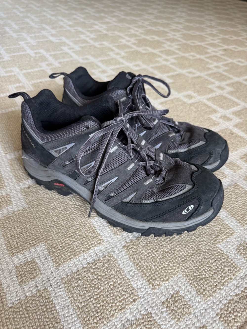 Salomon Contagrip Trail Hiking Shoes Gray Black Low Top Outdoor Sneakers Size 10 - Picture 10 of 17